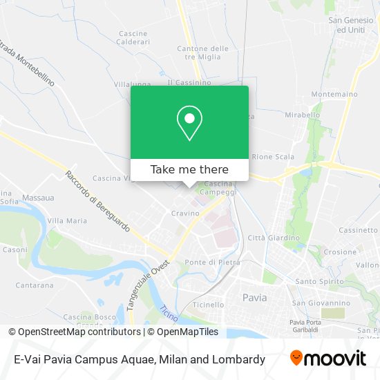 E-Vai Pavia Campus Aquae map