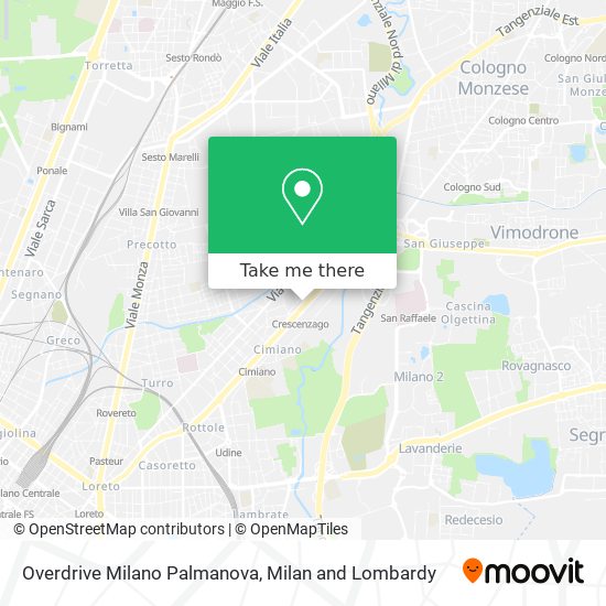 Overdrive Milano Palmanova map