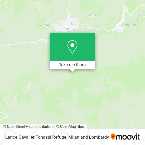 Larice Cavalier Tonassi Refuge map
