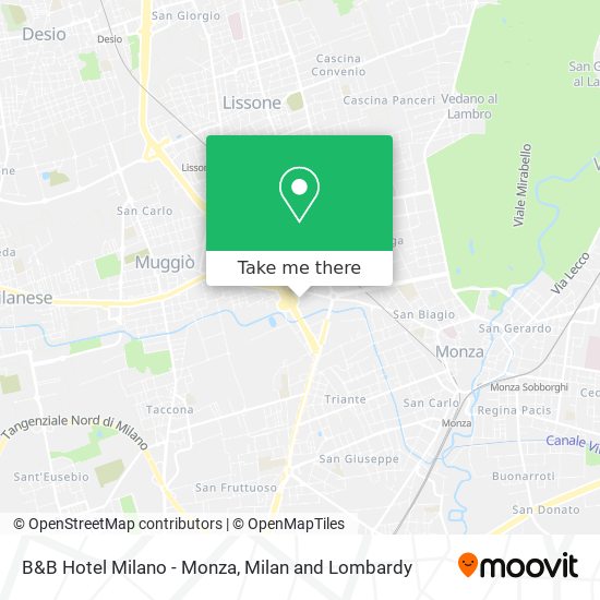 B&B Hotel Milano - Monza map