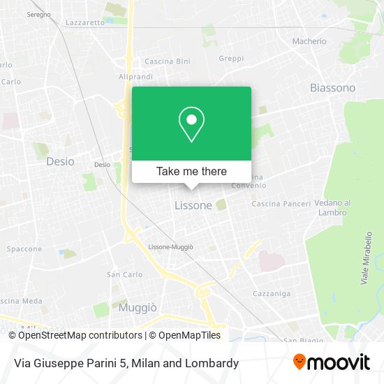 Via Giuseppe Parini 5 map