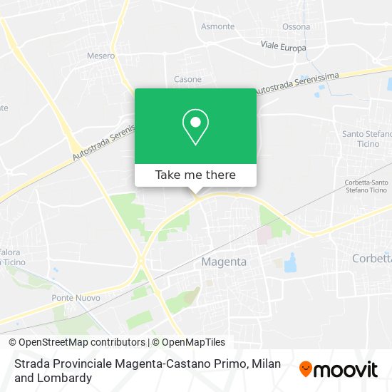 Strada Provinciale Magenta-Castano Primo map