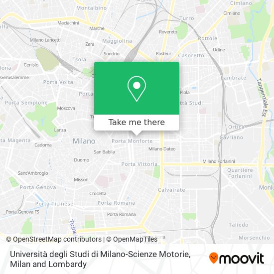 Università degli Studi di Milano-Scienze Motorie map
