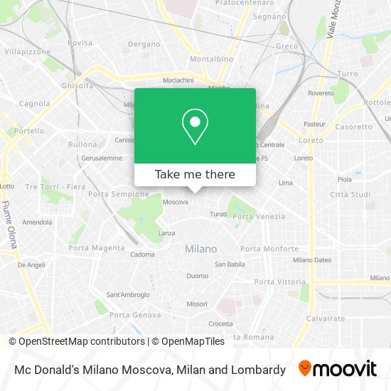 Mc Donald's Milano Moscova map
