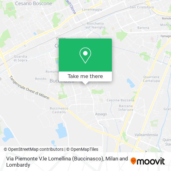 Via Piemonte V.le Lomellina (Buccinasco) map