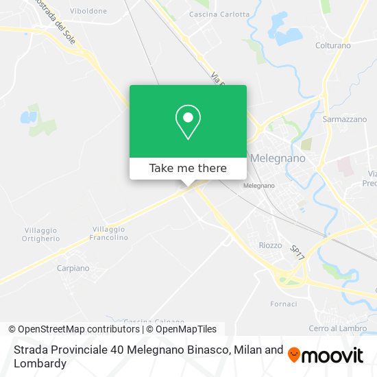 Strada Provinciale 40 Melegnano Binasco map