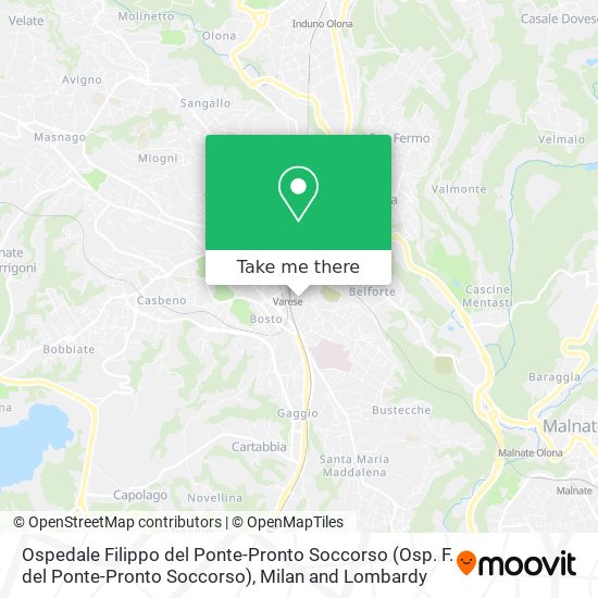 Ospedale Filippo del Ponte-Pronto Soccorso (Osp. F. del Ponte-Pronto Soccorso) map