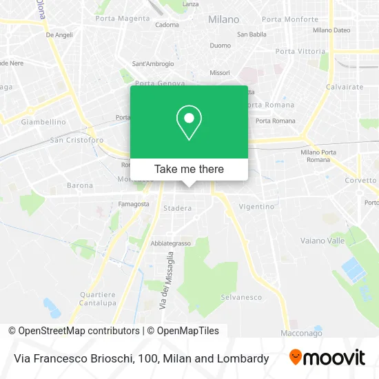 Via Francesco Brioschi, 100 map