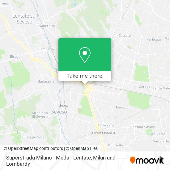 Superstrada Milano - Meda - Lentate map