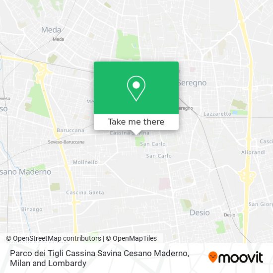 Parco dei Tigli Cassina Savina Cesano Maderno map