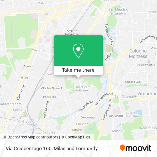 Via Crescenzago 160 map