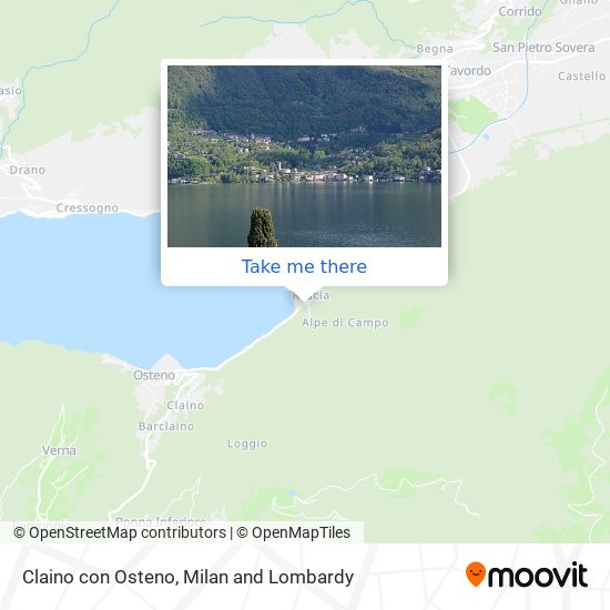 Claino con Osteno map