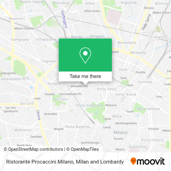 Ristorante Procaccini Milano map