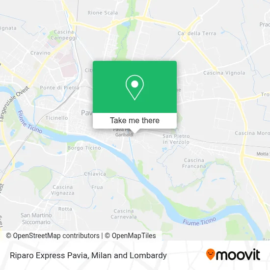 Riparo Express Pavia map
