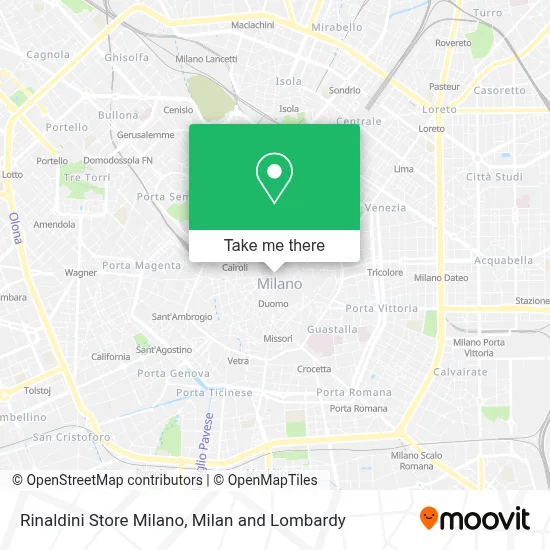 Rinaldini Store Milano map