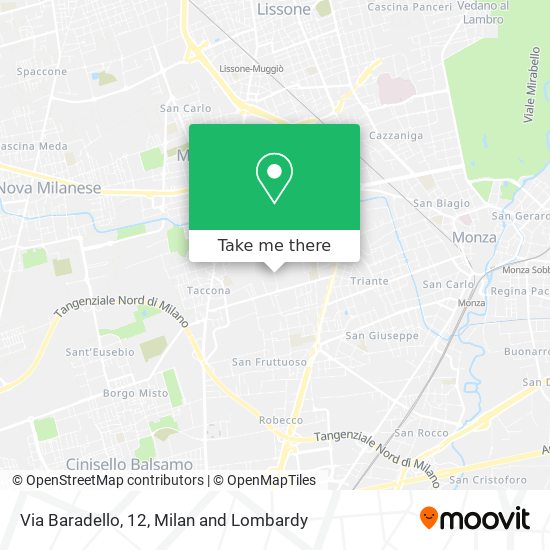 Via Baradello, 12 map