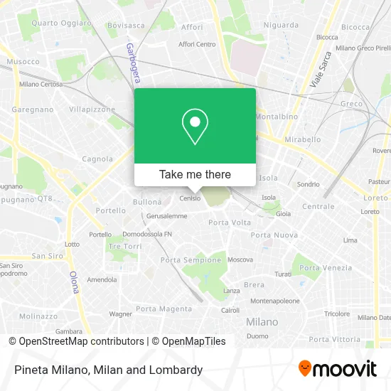 Pineta Milano map