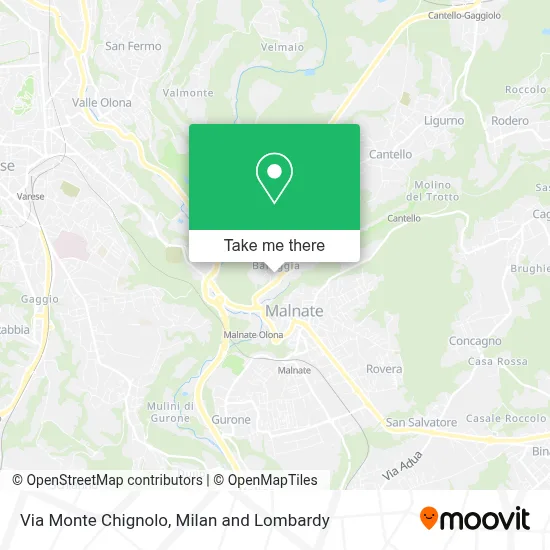 Via Monte Chignolo map