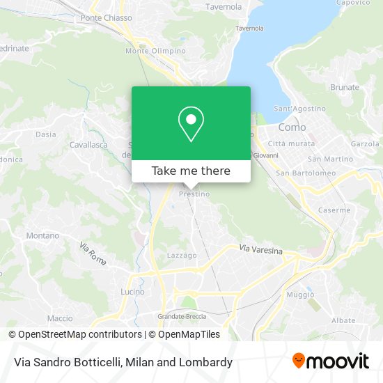 Via Sandro Botticelli map