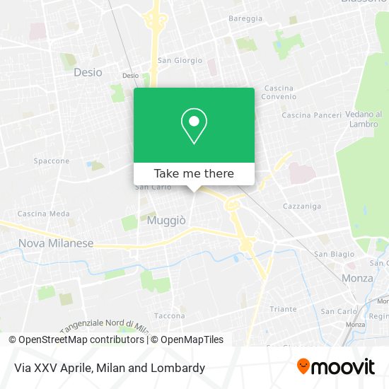 Via XXV Aprile map