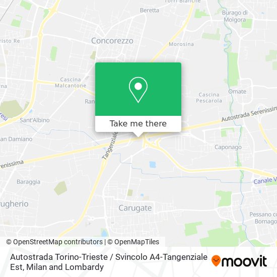 Autostrada Torino-Trieste / Svincolo A4-Tangenziale Est map