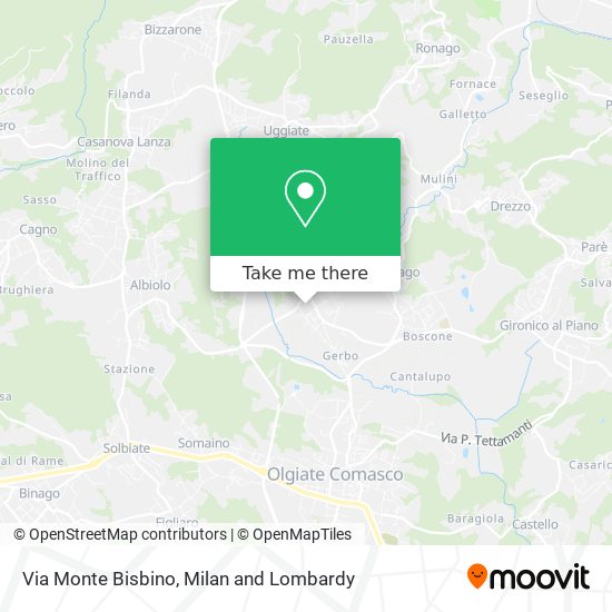 Via Monte Bisbino map