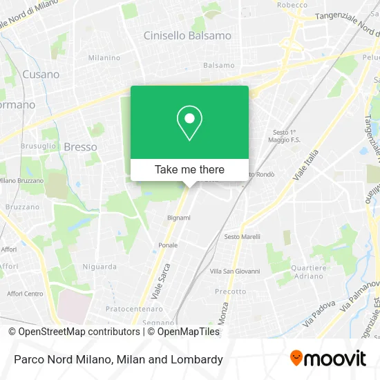 Parco Nord Milano map