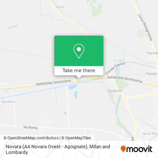 Novara (A4 Novara Ovest - Agognate) map