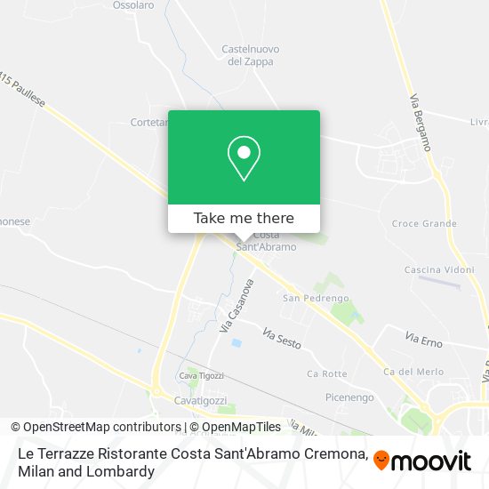 Le Terrazze Ristorante Costa Sant'Abramo Cremona map