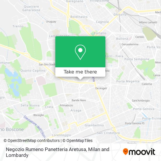 Negozio Rumeno Panetteria Aretusa map