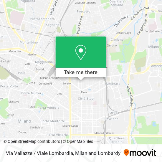 Via Vallazze / Viale Lombardia map