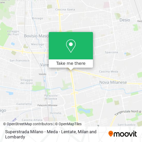 Superstrada Milano - Meda - Lentate map