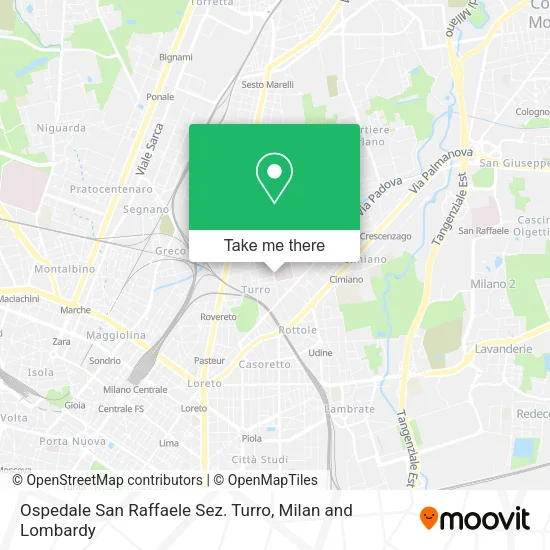 Ospedale San Raffaele Sez. Turro map