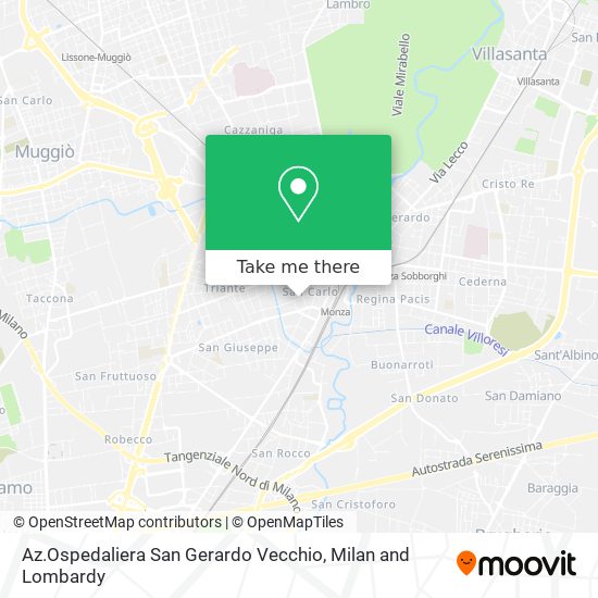 Az.Ospedaliera San Gerardo Vecchio map