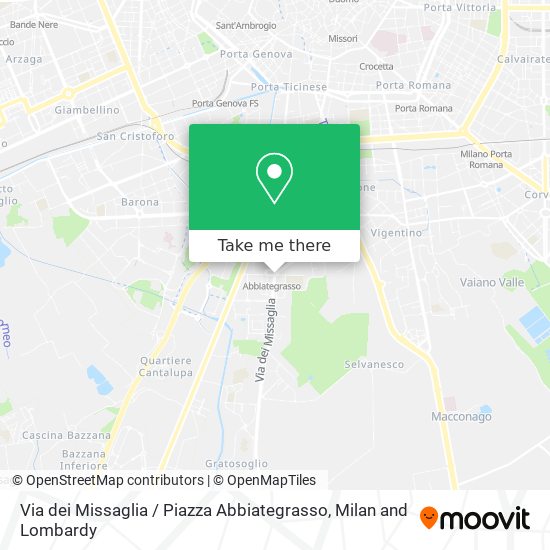 Via dei Missaglia / Piazza Abbiategrasso map