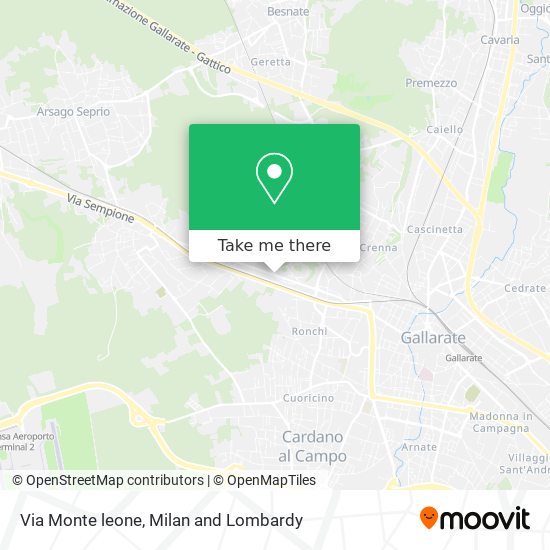Via Monte leone map
