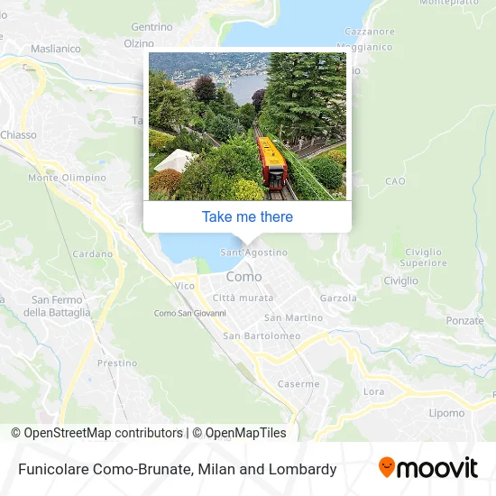 Funicolare Como-Brunate map