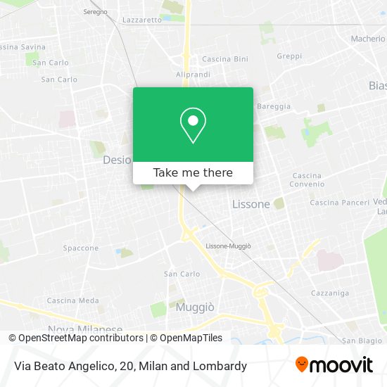 Via Beato Angelico, 20 map