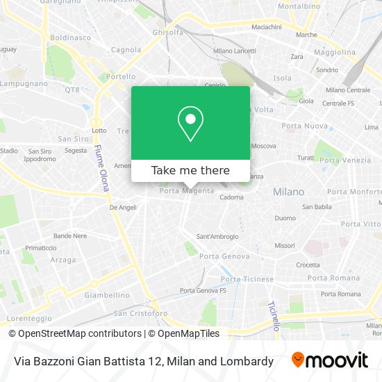 Via Bazzoni Gian Battista 12 map