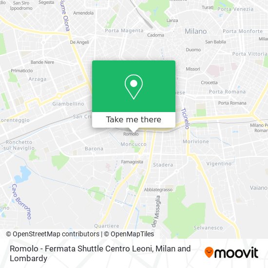 Romolo - Fermata Shuttle Centro Leoni map