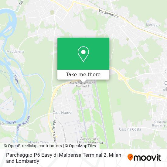 Parcheggio P5 Easy di Malpensa Terminal 2 map