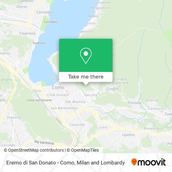 Eremo di San Donato - Como map