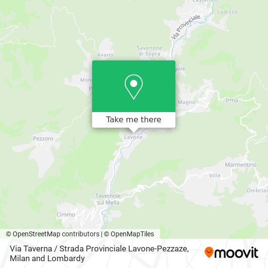 Via Taverna / Strada Provinciale Lavone-Pezzaze map