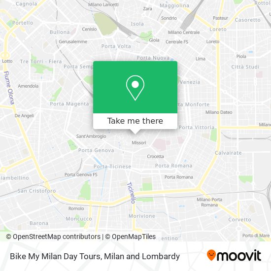 Bike My Milan Day Tours map
