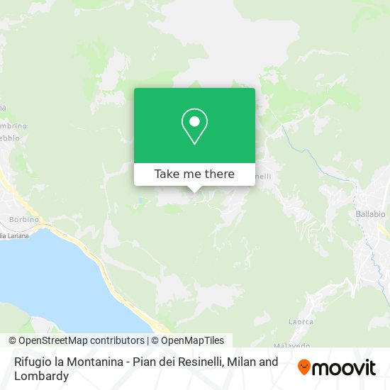 Rifugio la Montanina - Pian dei Resinelli map