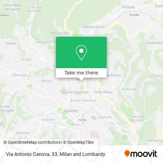 Via Antonio Canova, 33 map