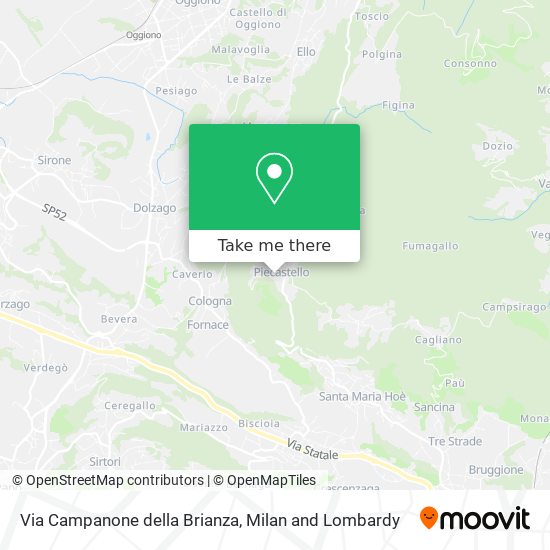 Via Campanone della Brianza map