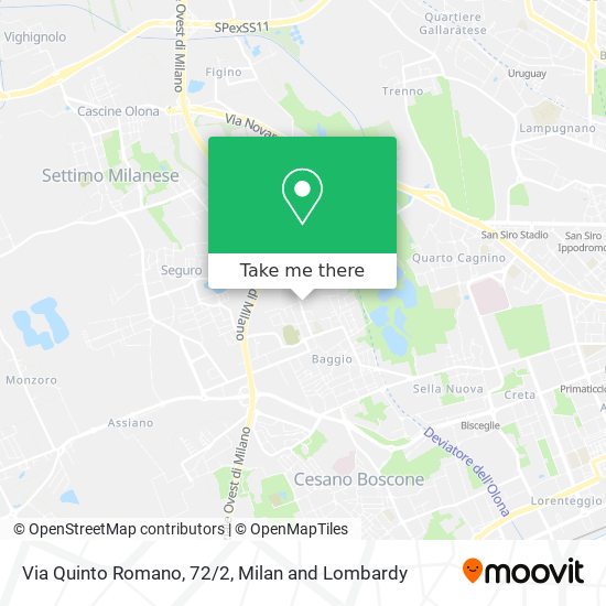 Via Quinto Romano, 72/2 map