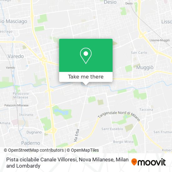 Pista ciclabile Canale Villoresi, Nova Milanese map