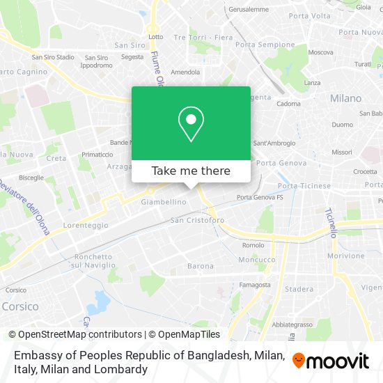 Embassy of Peoples Republic of Bangladesh, Milan, Italy map